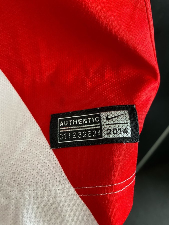 AS MONACO 2014/2015 HOME FOOTBALL SHIRT NIKE SOCCER JERSEY SIZE M ADULT
