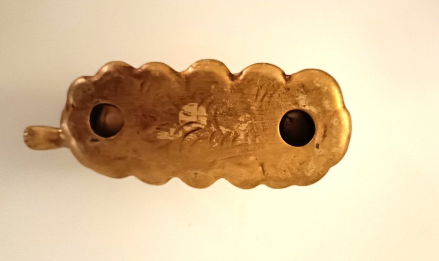 Vintage CHERUB / ANGEL GOLD KERAMISK LJUSHÅLLARE (Candle Holder)