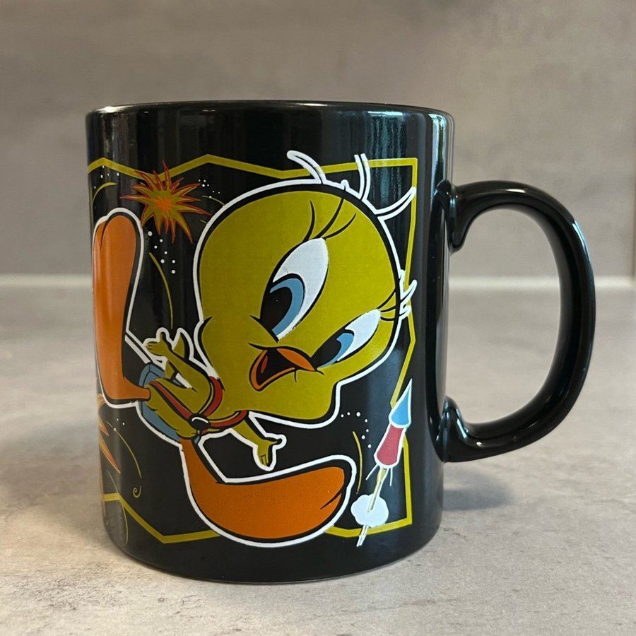 Vintage 1998 Warner Bros Tweety Pie Celebration Looney Tunes Mugg