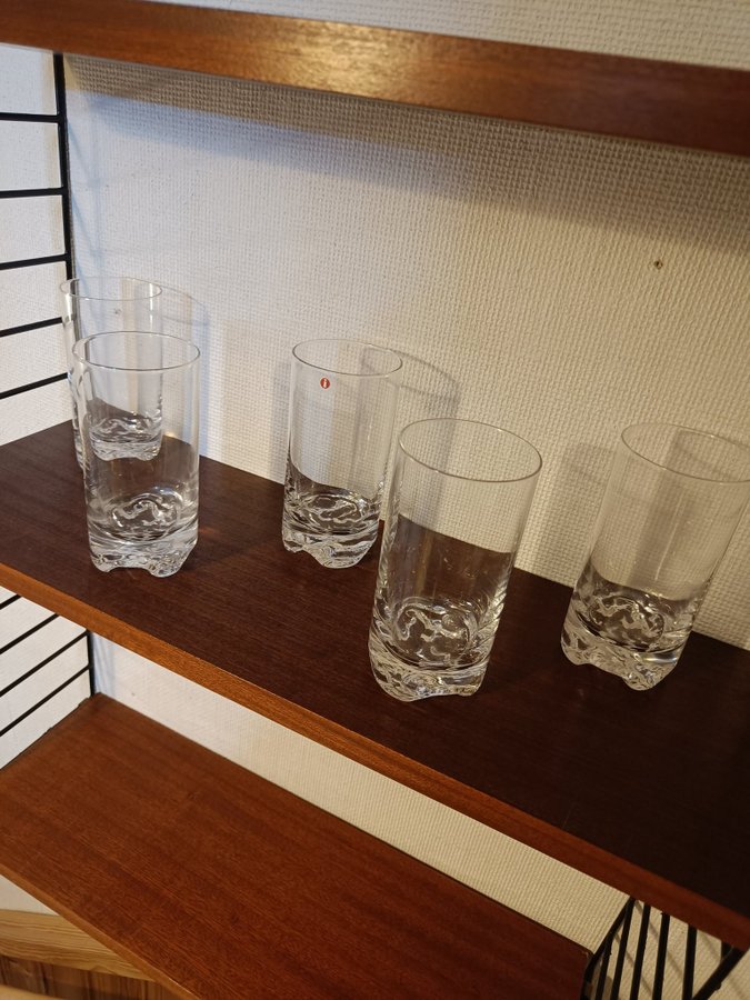 5 st Iittala Gaissa ölglas / drinkglas Tapio Wirkkala