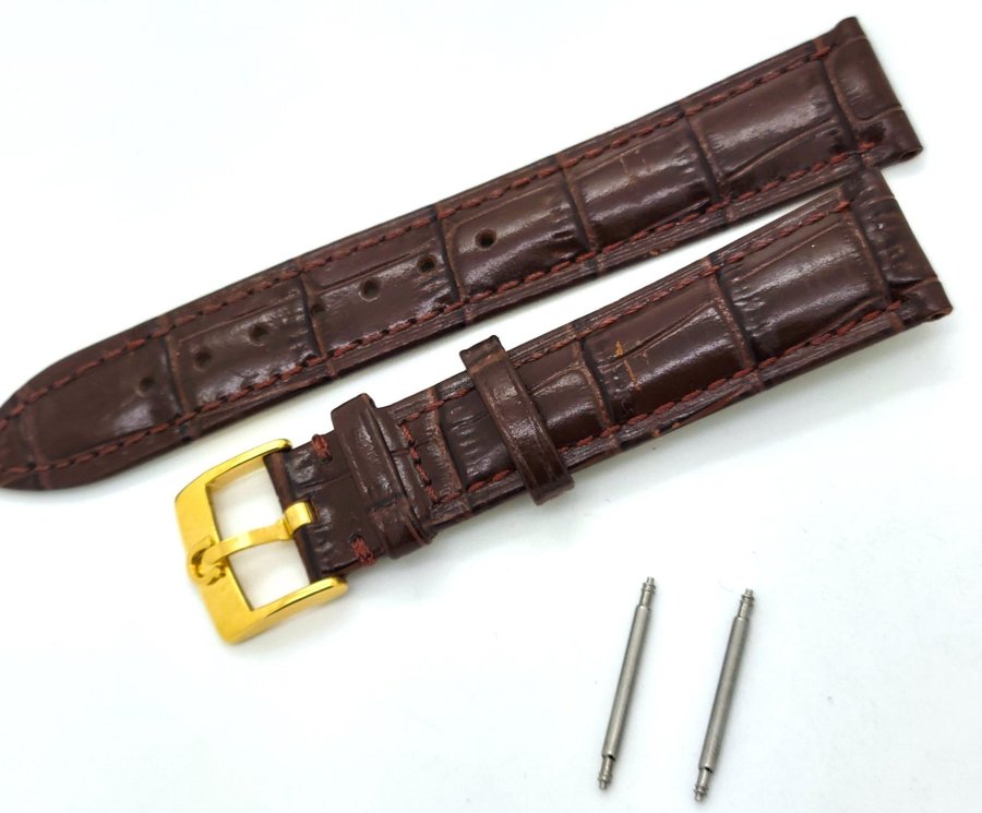 Omega Genuine Leather Watch Strap Brown 18mm