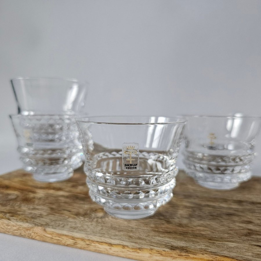 4 Corona Skruf whiskeyglas Bengt Edenfalk glas vintage kristall