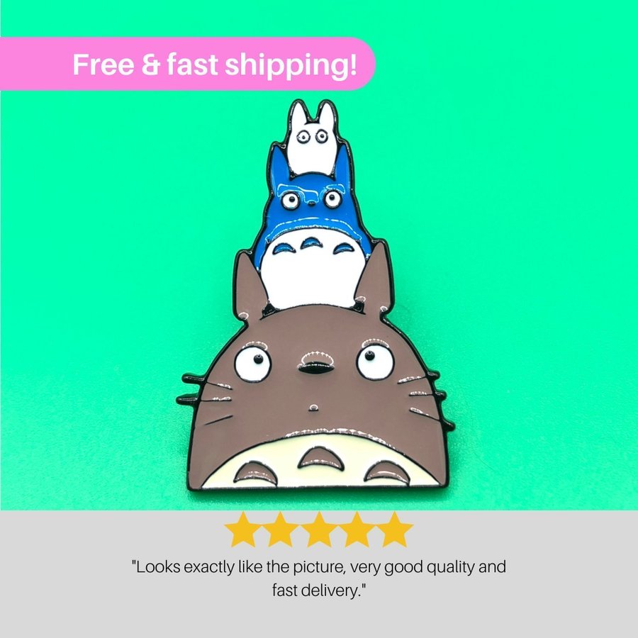 TOTORO Enamel Pin | Ghibli Pin | Anime | Kawaii Brooche | Hard Enamel Pin