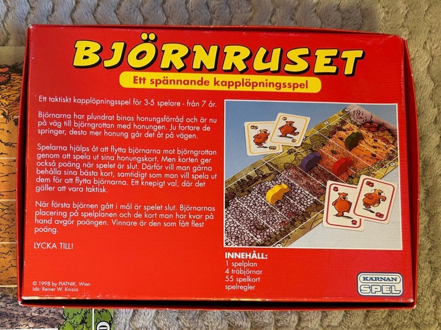 Retro sällskapsspel barnspel från 1998 Björnruset Komplett