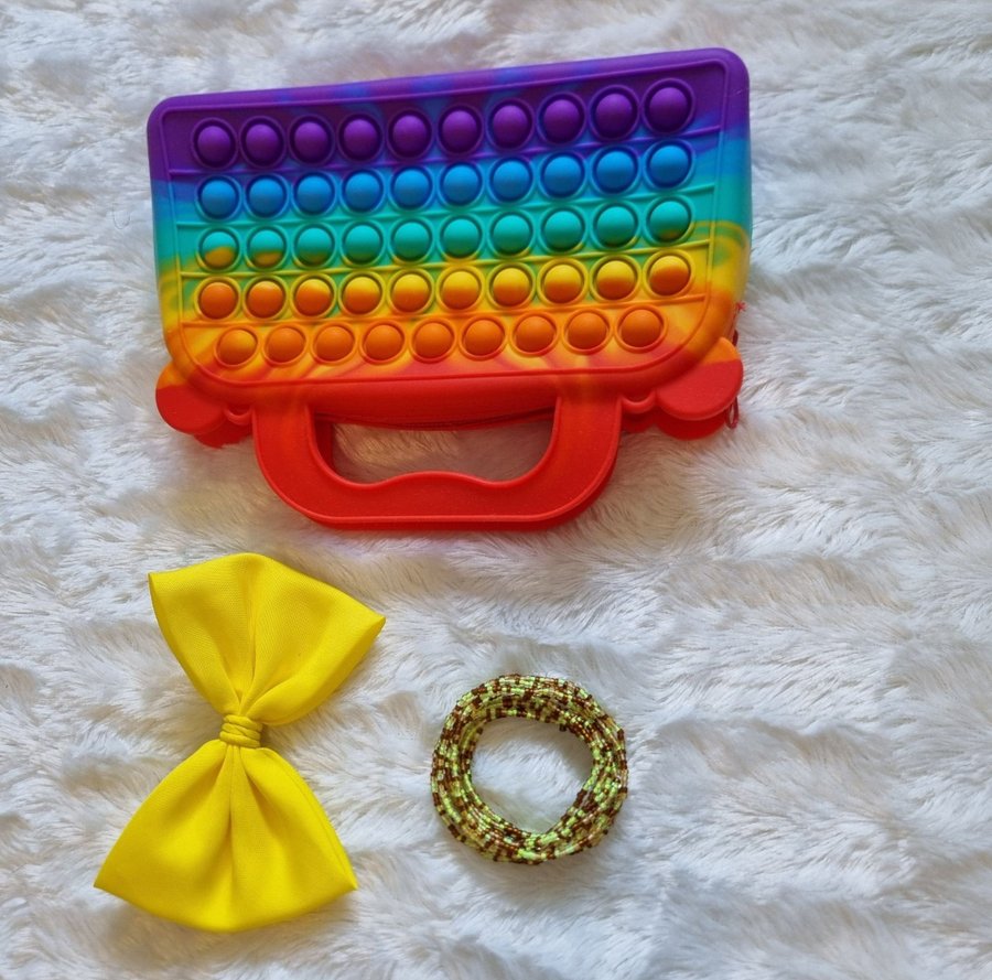 Yellow Hairclip Beads and Bag