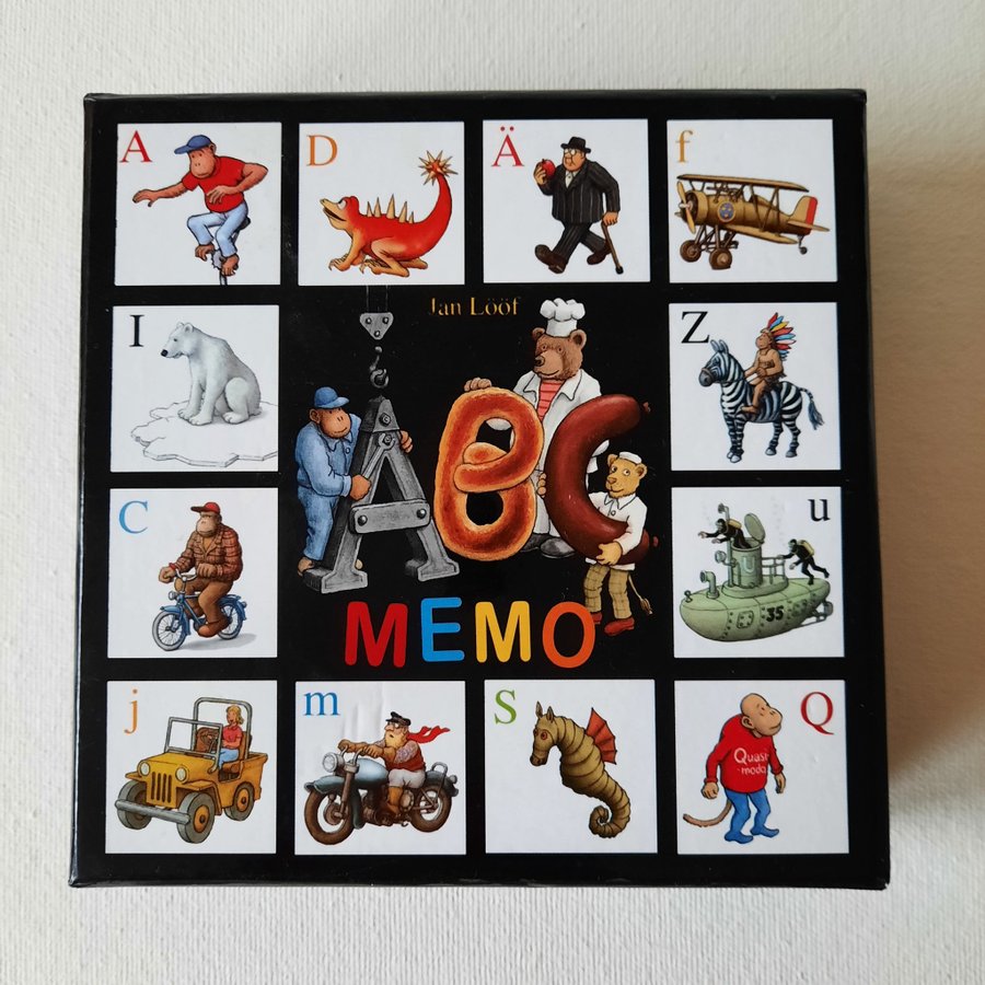 Memo/Memory spel ABC-motiv av Jan Lööf