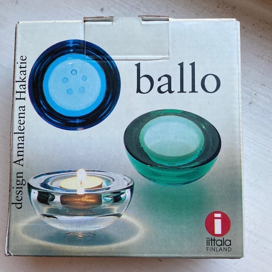 ITTALA Ljushållare/lykta Ballo Ljusblå