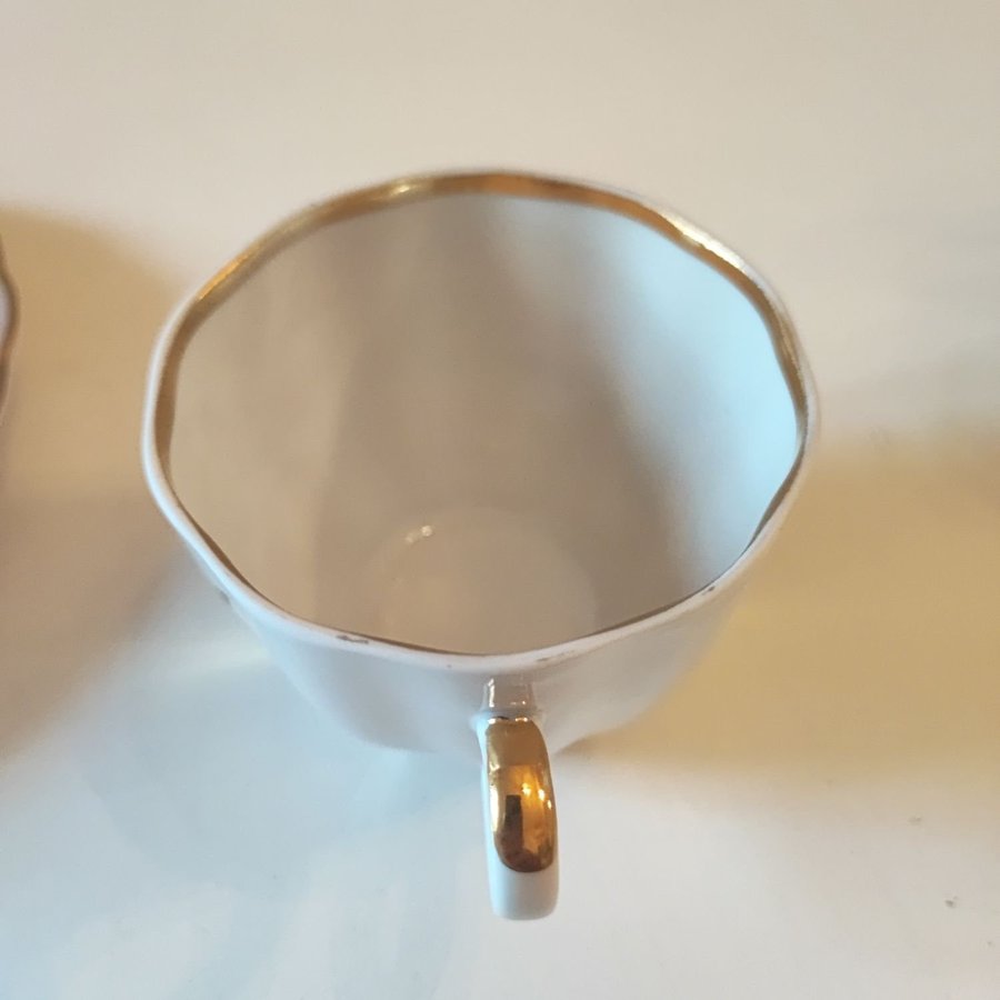 Lomonosov porslin kaffekopp med fat och assiett