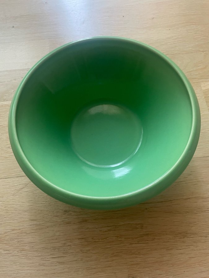 Höganäs grön stor keramikskål retro