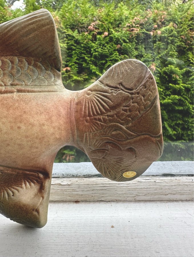 Fisktavla fisk i keramik från Nittsjö
