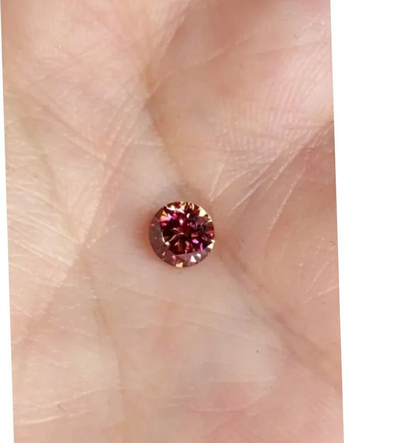 Med GRA certifikat | 1 carat briljantslipad Watermelon Red Moissanite | Lös Diam