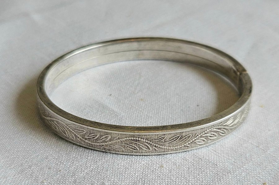 Vintage armring i silver 835 Vackert mönster