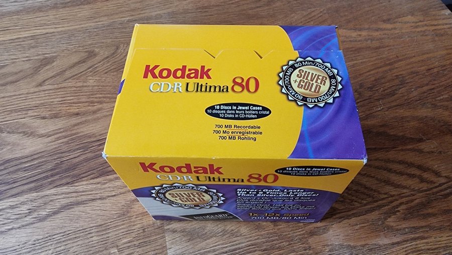 Nya  Oöppnade Kodak CD-R Ultima 80 Tomma Skivor För CD-bränning 10-Pack