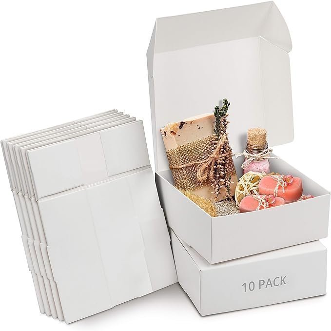 Vita Kraft Presentlådor (10 Pack) - Lådan Mäter 12 x 12 x 5 cm