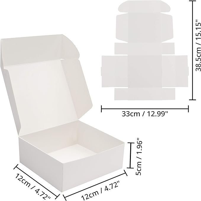 Vita Kraft Presentlådor (10 Pack) - Lådan Mäter 12 x 12 x 5 cm
