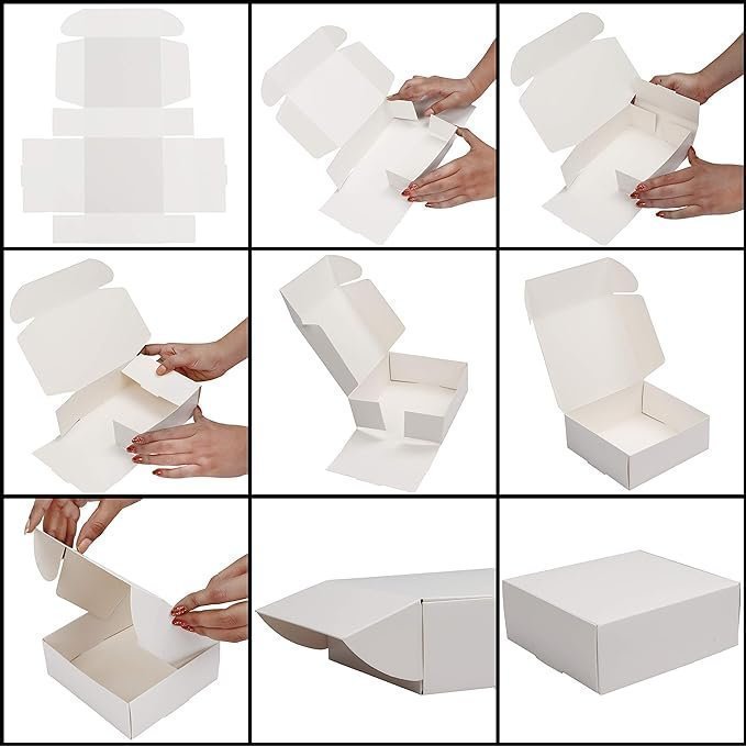 Vita Kraft Presentlådor (10 Pack) - Lådan Mäter 12 x 12 x 5 cm