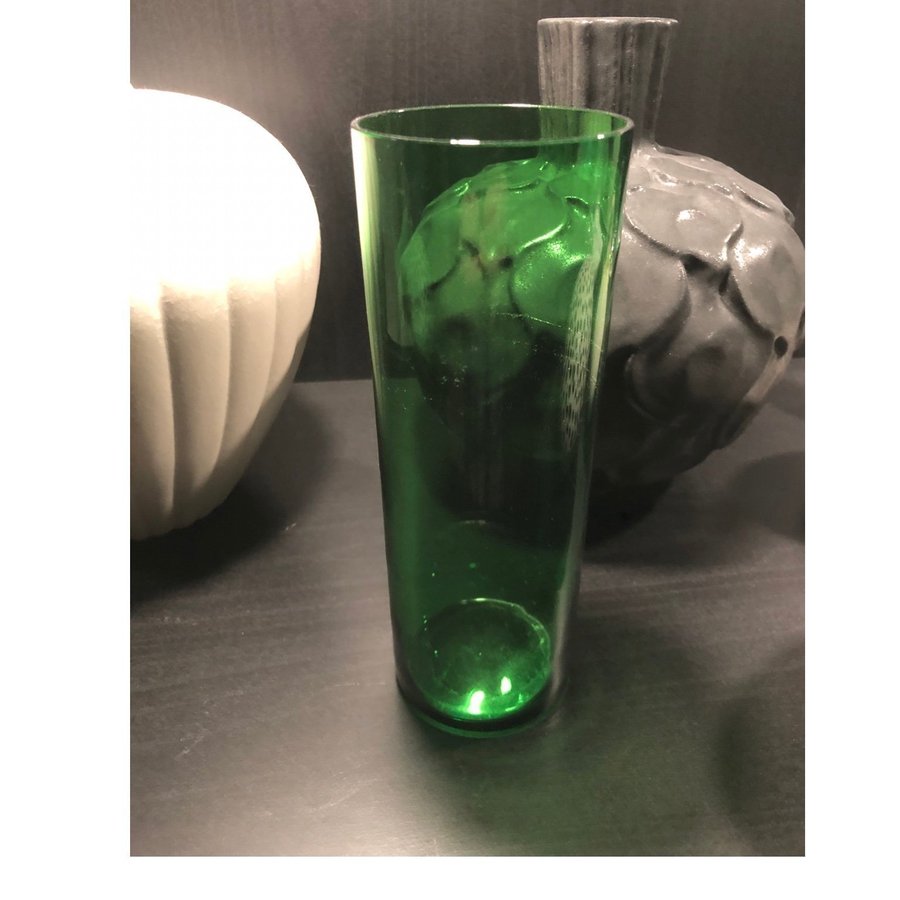 Glasvas grönt glas retro vintage