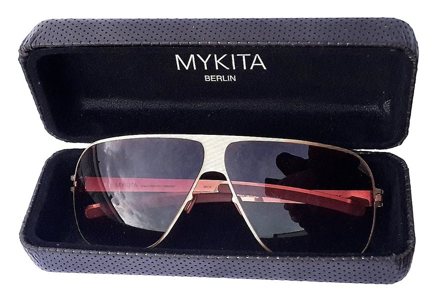 Mykita No1 Hector sunglasses gold frame brown/mulberry lenses + Case Germany