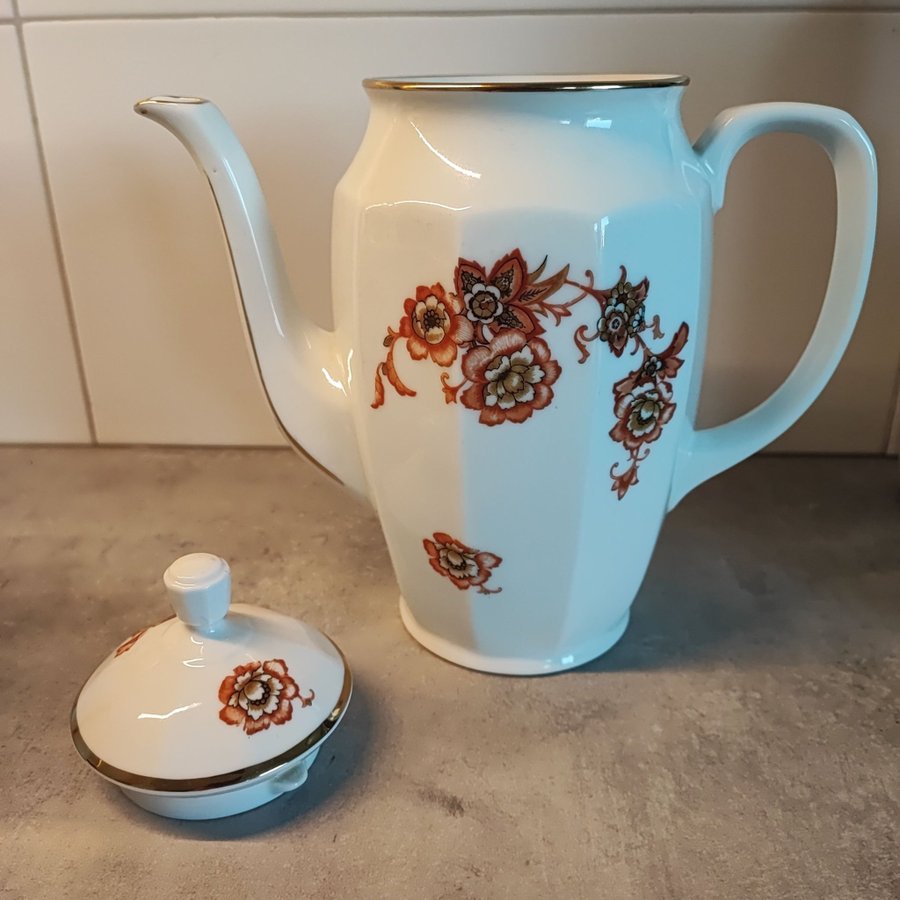 Lidköping alp kaffeservice Oranga blommor 1920-30tal? Sweden