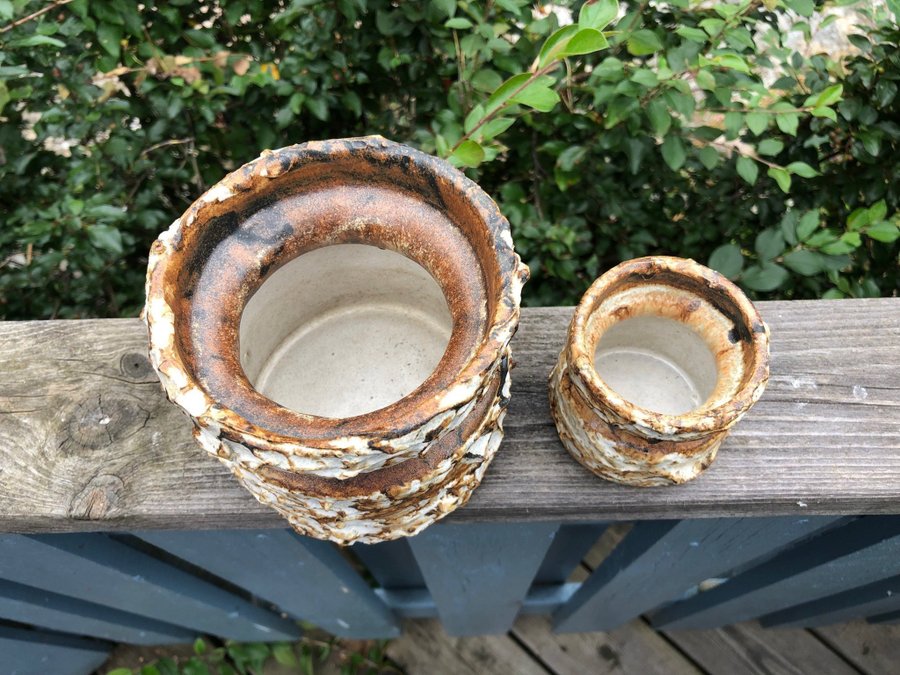 EGO stengods Lidköping keramik Krukor skålar 70-tal nyskick vintage