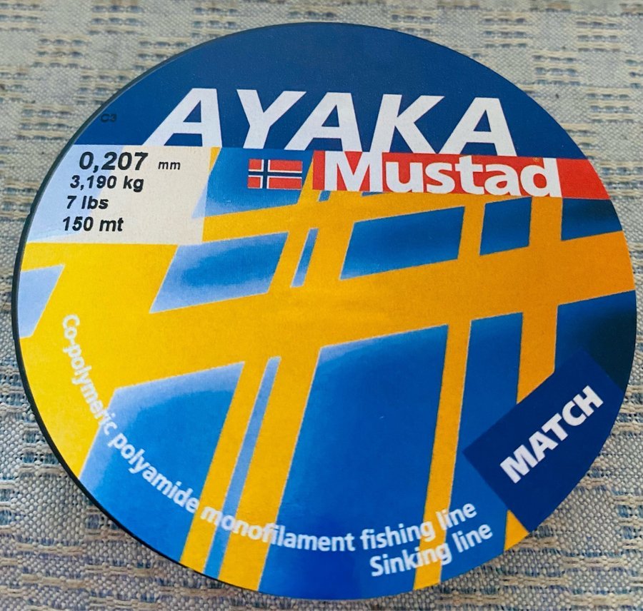 MUSTAD AYAKA fiskelina Har förvarats svalt 150 meter !