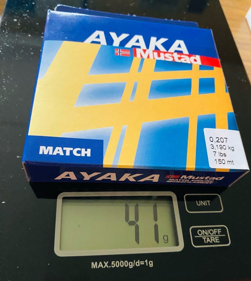 MUSTAD AYAKA fiskelina Har förvarats svalt 150 meter !