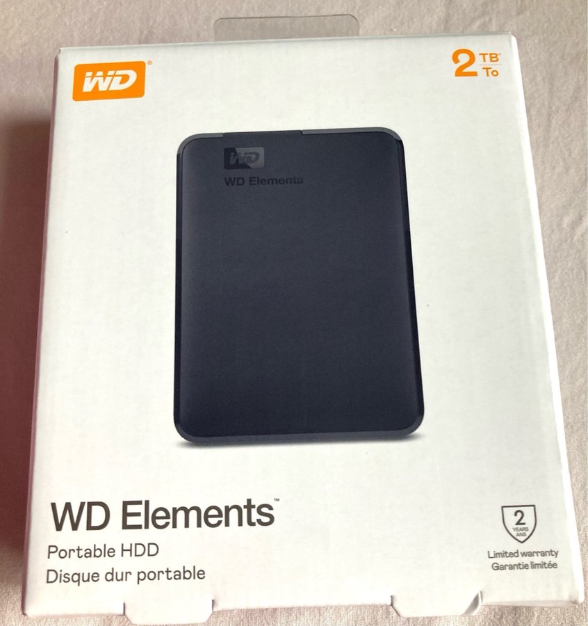 WD Elements Portable Extern 2TB Hårddisk – USB – Svart