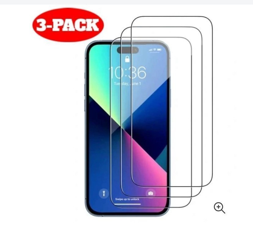 3-Pack - iPhone 15 / 15 Pro Skärmskydd i Härdat Glas