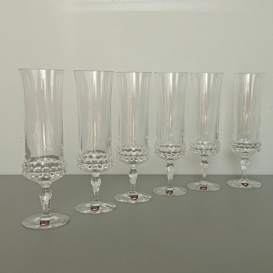 6 x Silvia Champagneglas Orrefors helkristall