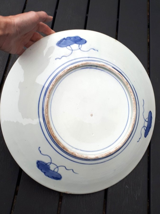 1800's IMARI Antique Japan Porcelain Dish Large 37cm Small Dry Factory Crack