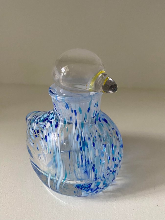 Retro/Vintage liten glas fågel flaska/bottle för Sojasås Made in Japan