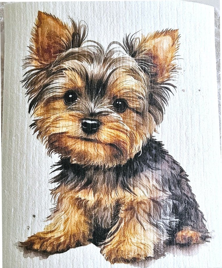 Disktrasa wettex duk tryck print Yorkshire terrier