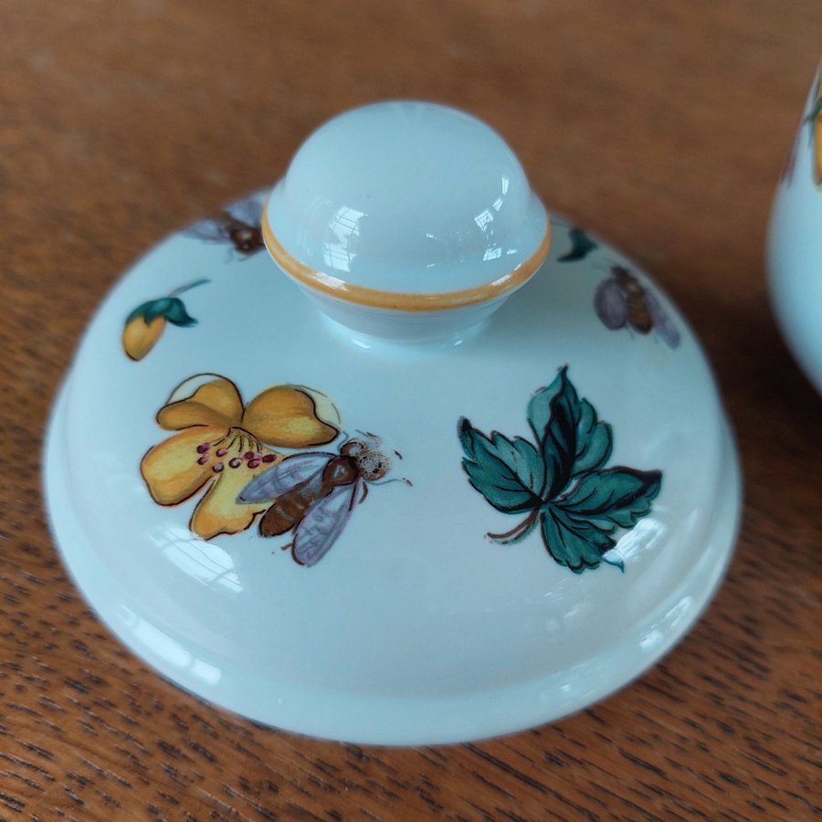 Villeroy  Boch vacker burk för marmelad/honung ~ blommor  bin som motiv