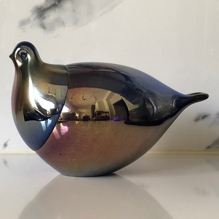 Stor glas fågel skulptur av Keijo Kortesalo