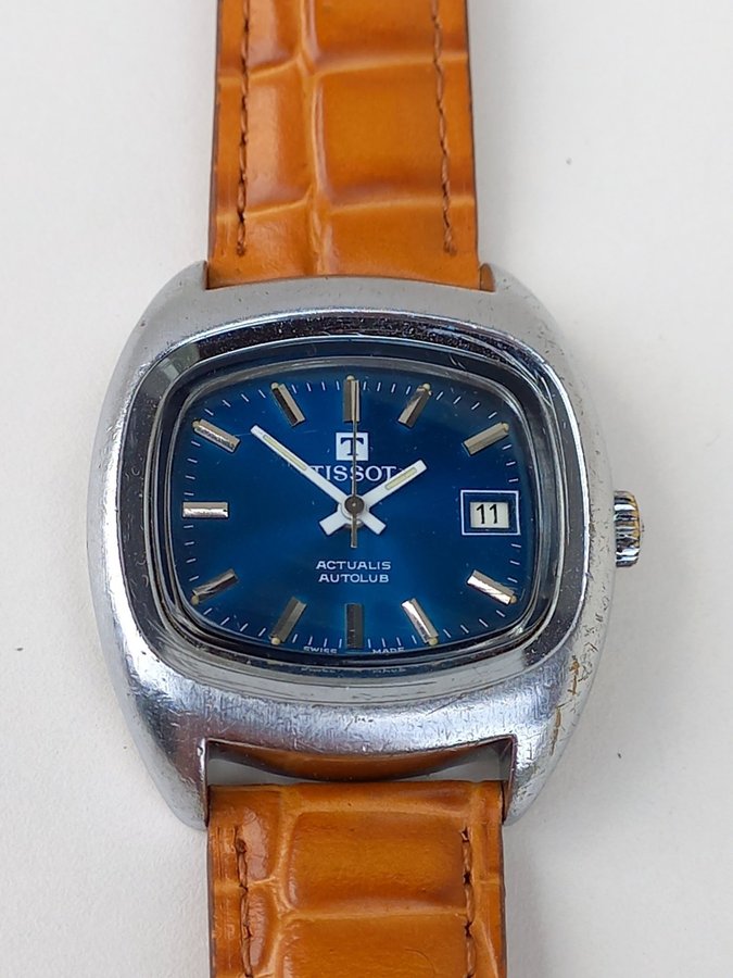 Vintage Tissot Actualis Autolub Blue Dial Manual Wind Watch