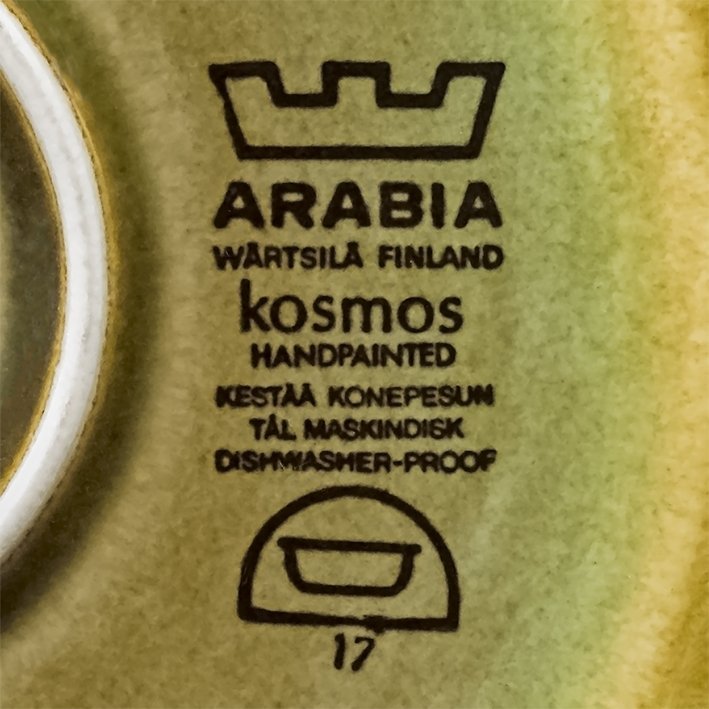 Arabia Kosmos karott dekor Gunnel Olin-Grönqvist modell S Ulla Procope 1960-tal