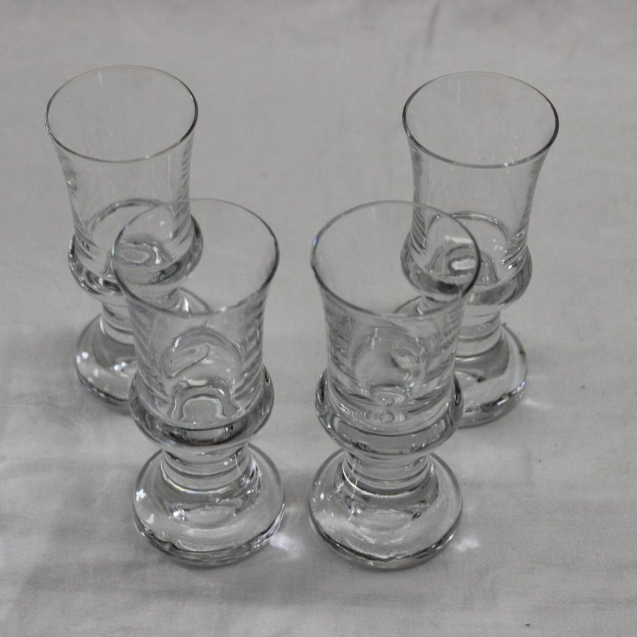 4 Snapsglas Spritglas 95 mm Iittala Tavastia Tapio Wirkkala Finland