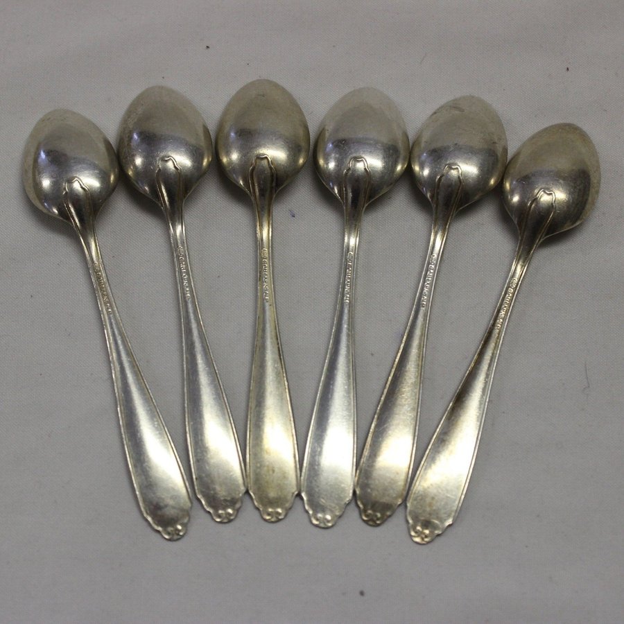 6 Kaffesked Kaffeskedar Sked Skedar 11 cm Vasa GAB Prima Nysilver Jakob Ängman