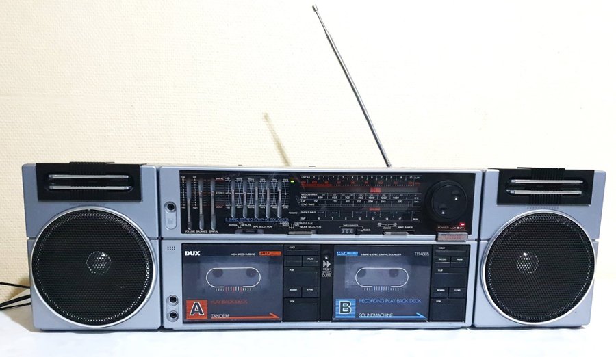 Vintage/Retro Boombox DUX TYPE-TR 4885/13 Stereo Radio Cassette Recorder defekt
