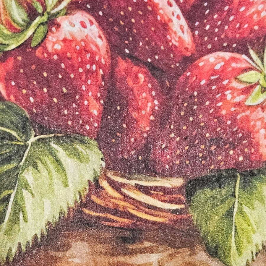 Disktrasa med tryck wettex print jordgubbar