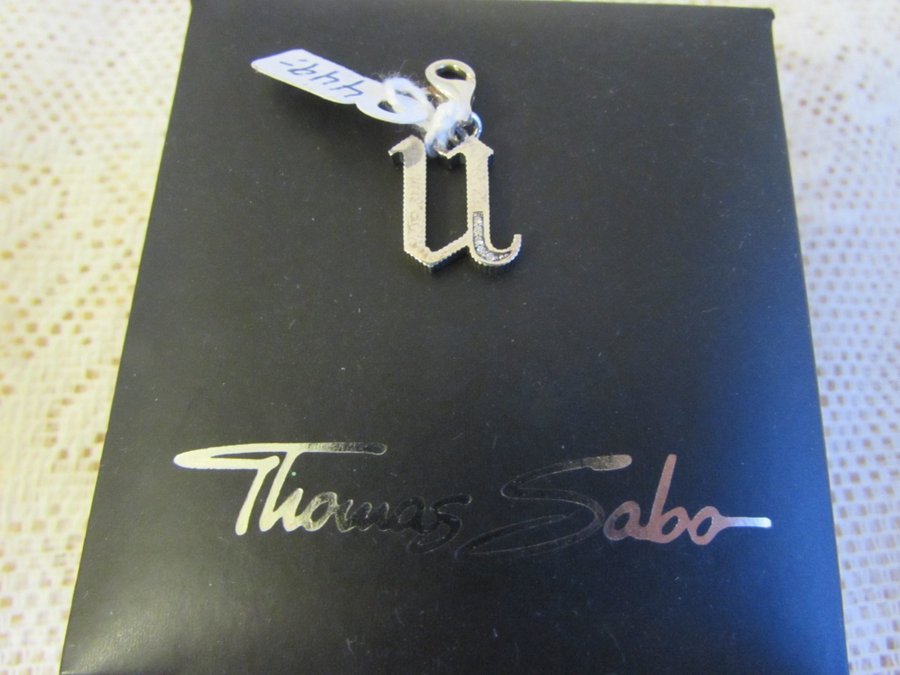 U Charm vintage-stil berlock äkta silver 925 Thomas Sabo hängsmycke u bokstav NY