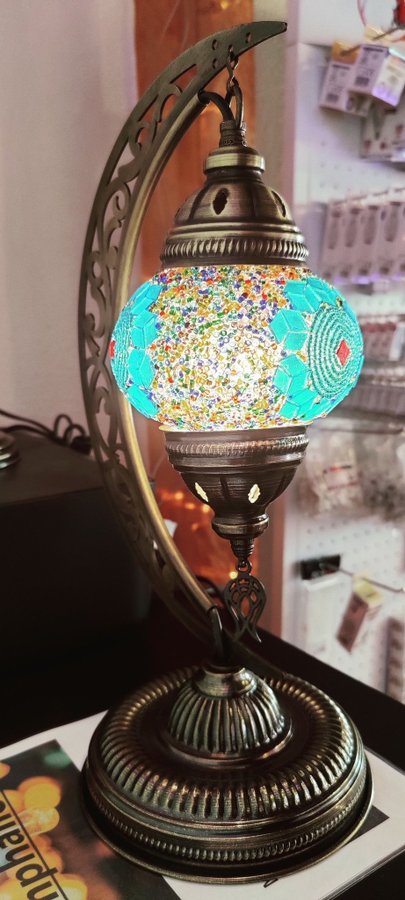 Turkiska Mosaik Lampa Handgjorda Bordslampa Österländsk Stil Table Lamp Moon Nr2