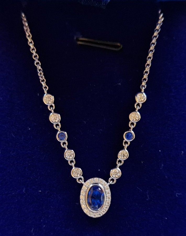 Safir silverhalsband (många stämplar)