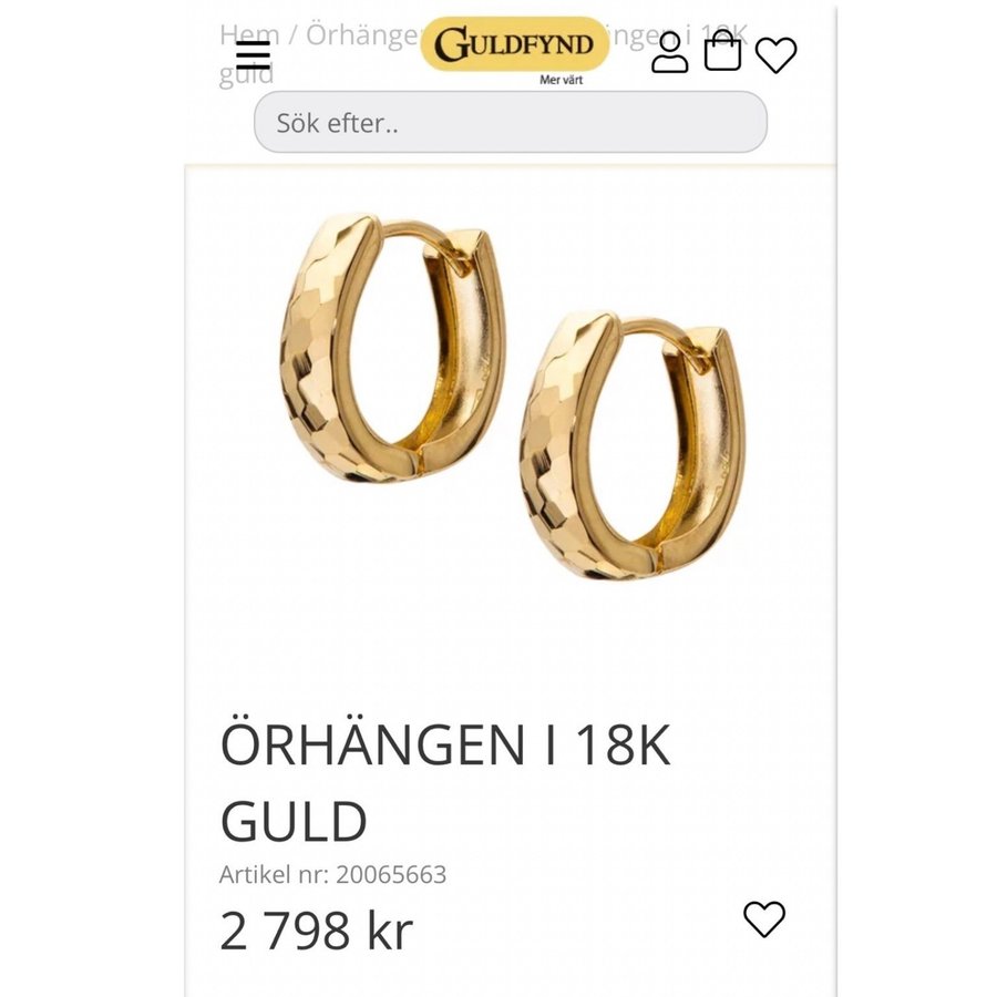 ÖRHÄNGEN CREOLER 18 K GULD NYPRIS 2798 SEK