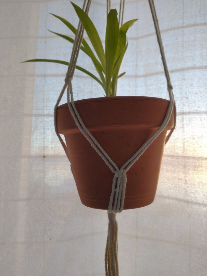 Plant hanger Ampel makrame och glas
