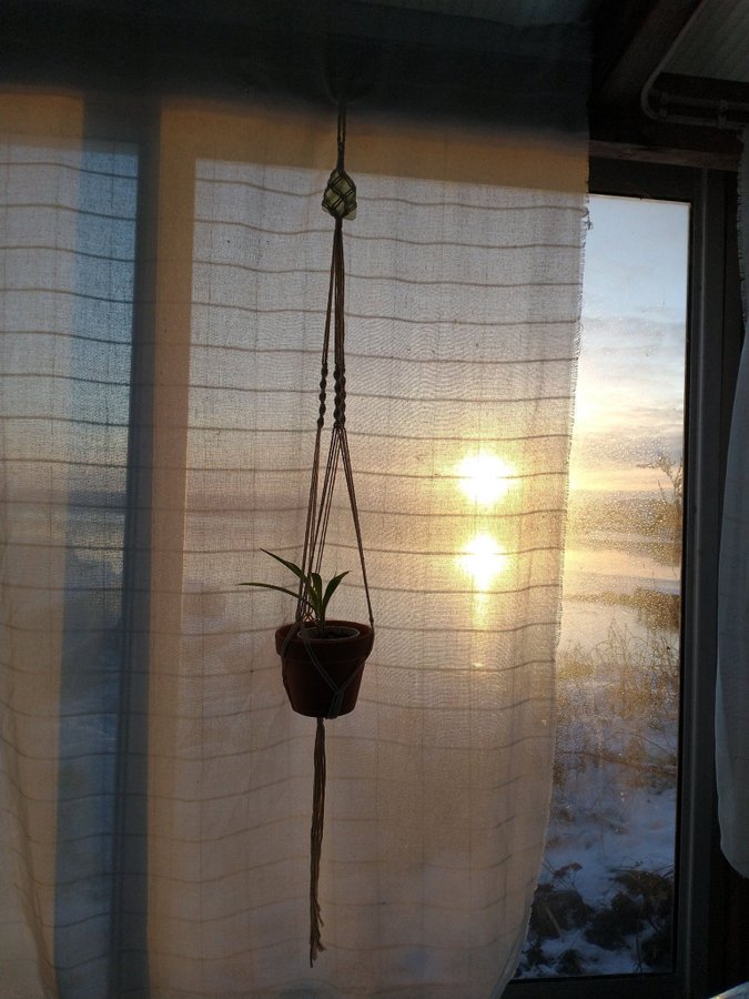 Plant hanger Ampel makrame och glas