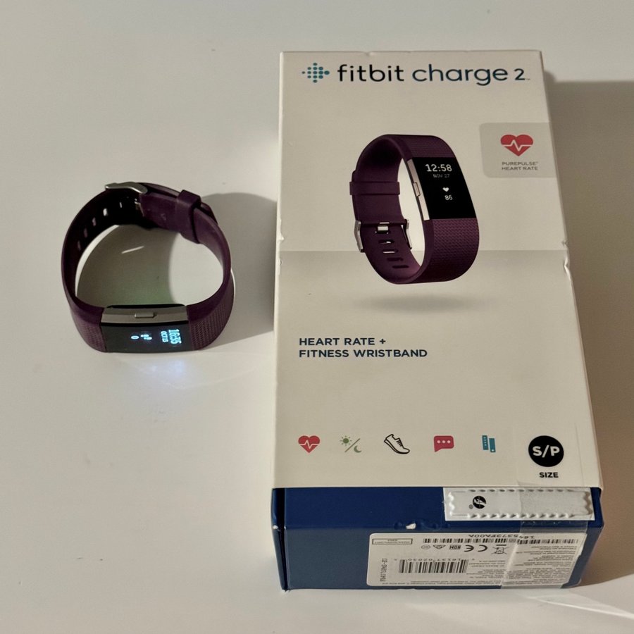 Fitbit Charge 2 Lila - Aktivitet-/Fitnessklocka - Storlek Small