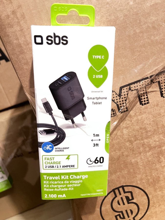 MOBILE USB travel charging kit with Type-C cable(ordpris:247kr