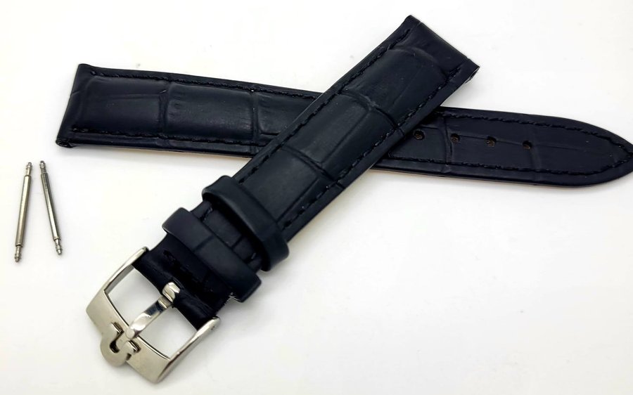 Omega Genuine Leather Watch Strap Black 18mm