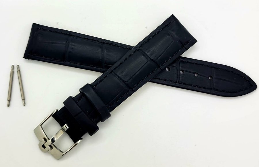 Omega Genuine Leather Watch Strap Black 18mm